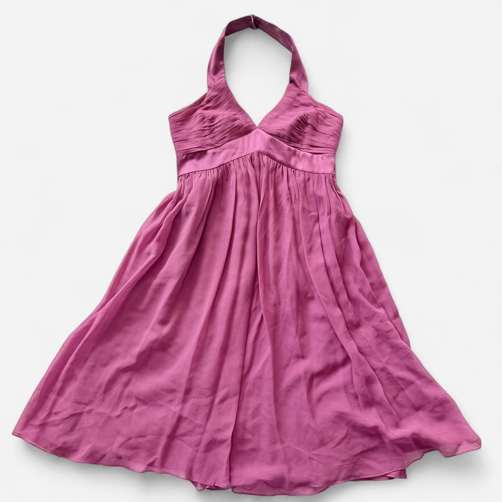 Maggy London Women's Size 4 Pink 100% Silk Halter Dress